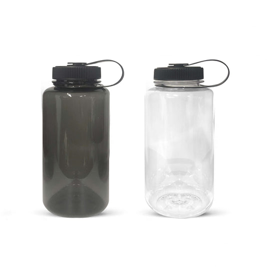 2 1L BPA Free water bottles in black and clear colour