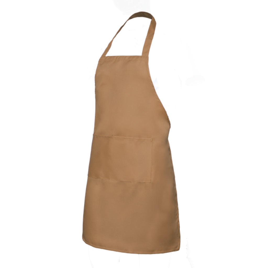 This high-quality khaki apron provides a neutral canvas for your custom design, making it a versatile corporate gift item.