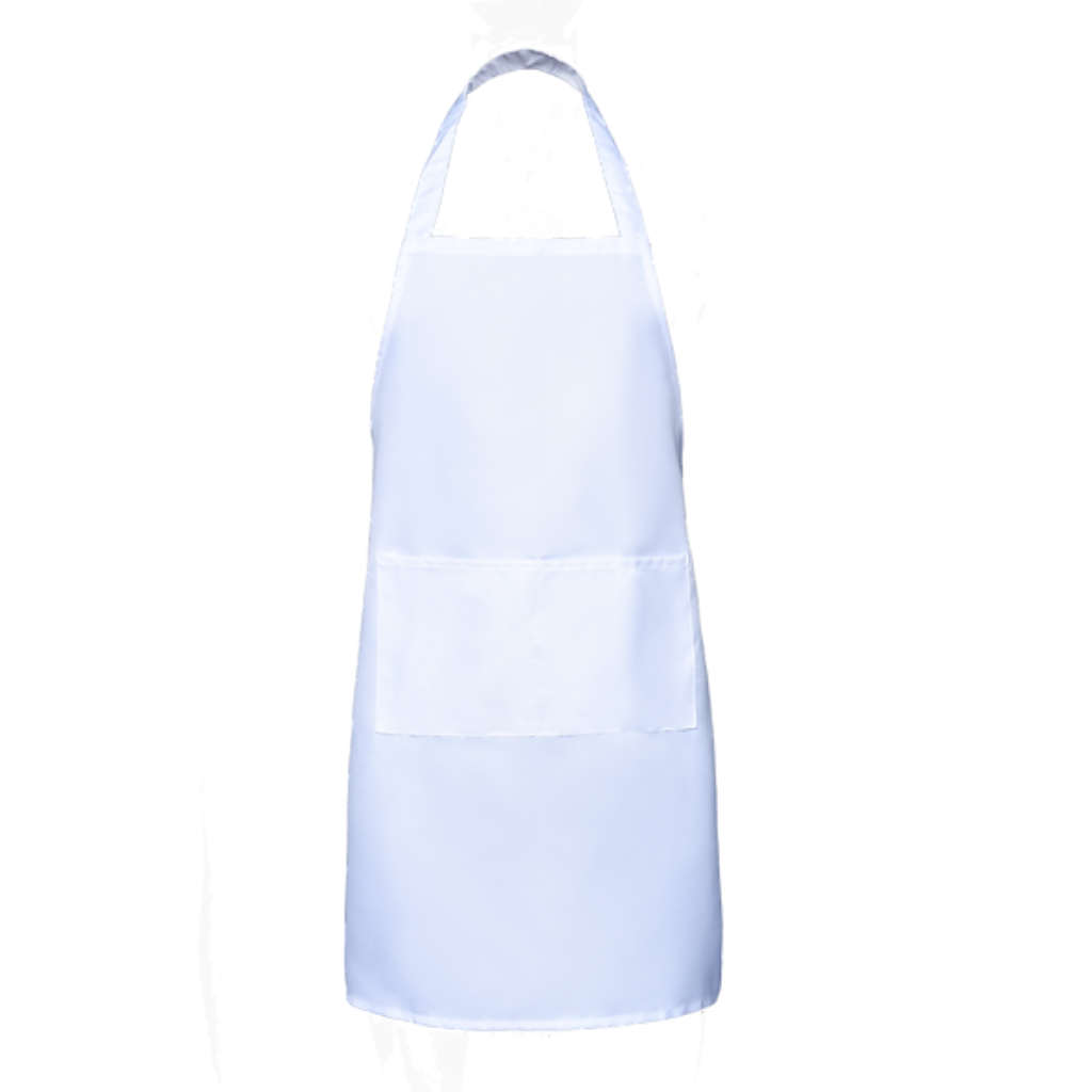 This high-quality white apron is an excellent foundation for creating personalized corporate gifts.