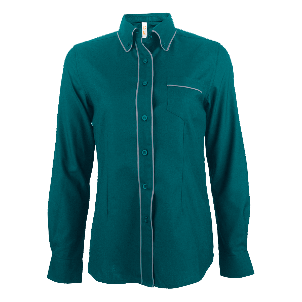 Long Sleeve Button-Down Women's Shirt - Midnight Green