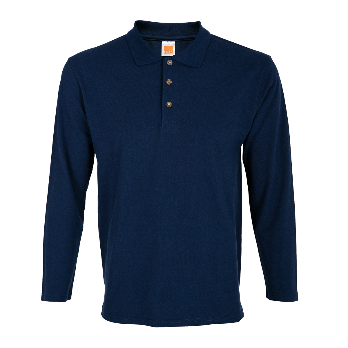 Honeycomb Long Sleeve Polo Shirt - Navy Pro