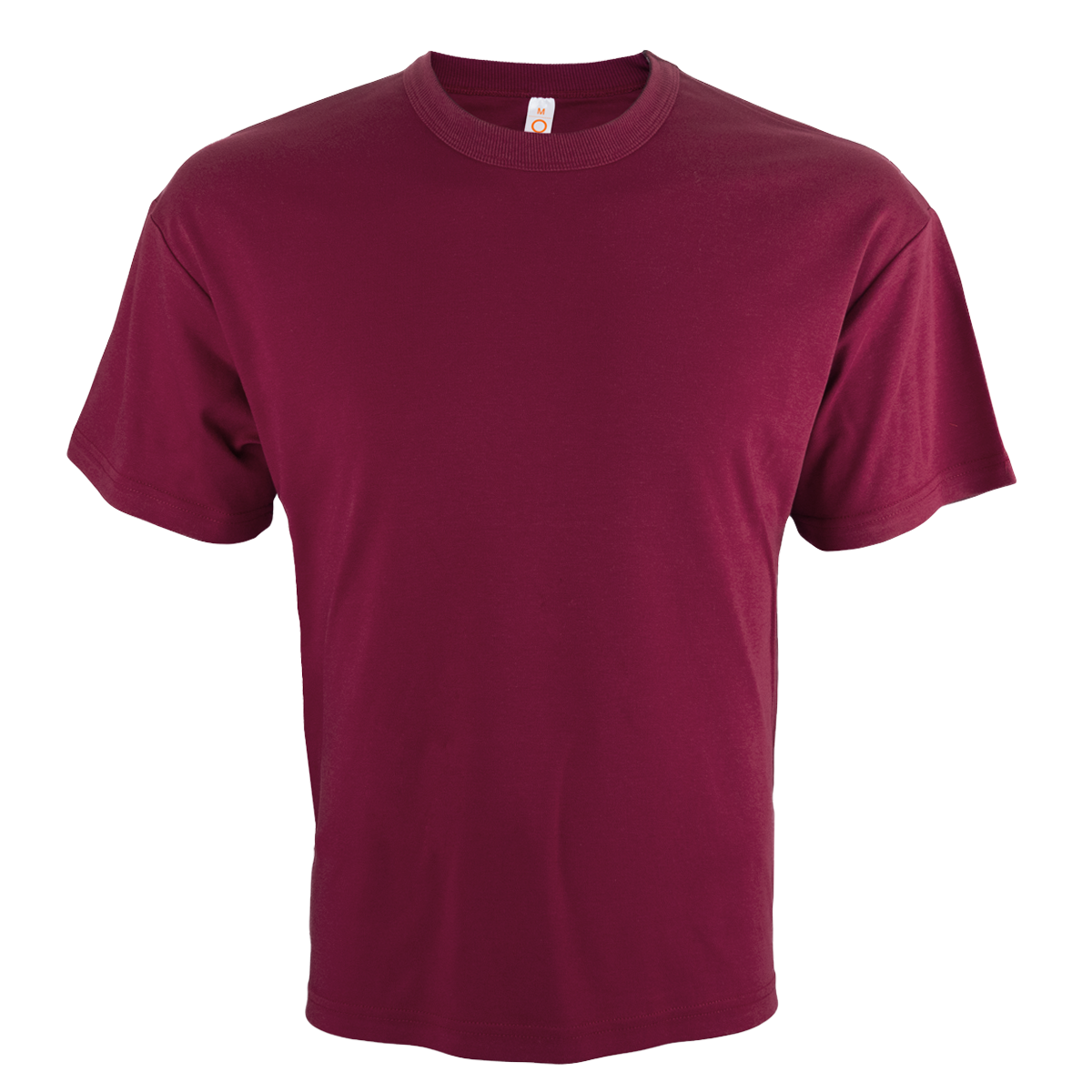 Oversized Short Sleeve Cotton Blend T-Shirt - Maroon