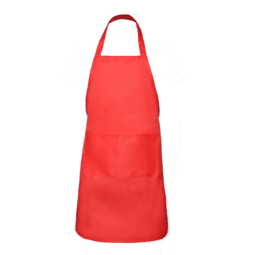 Make a strong impression with this bright red promotional apron, ideal for high-visibility marketing campaigns.