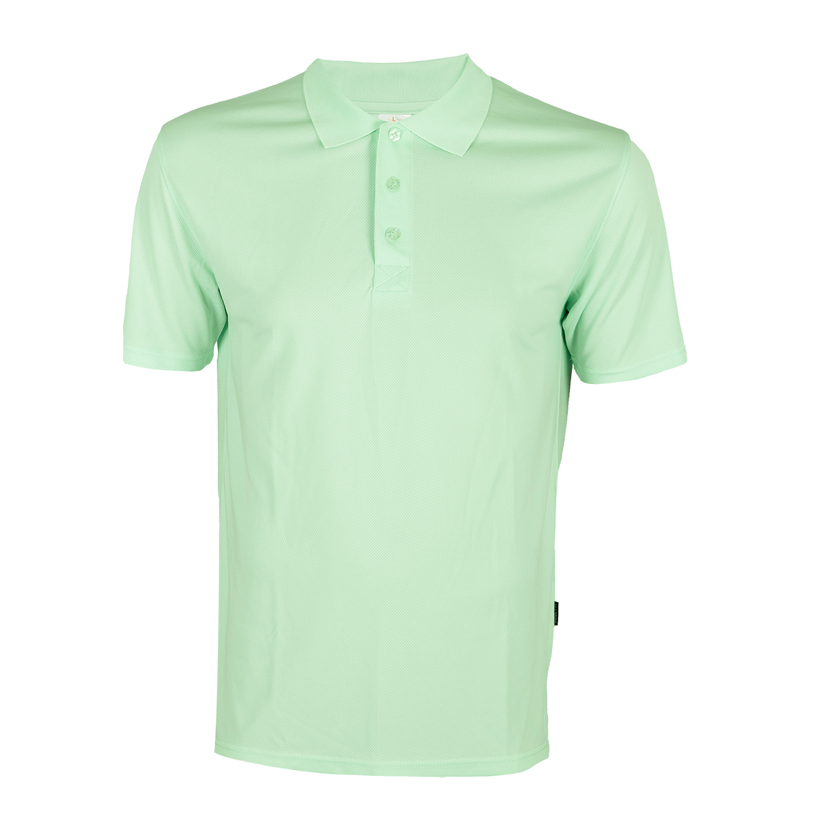 Branded dry-fit polo shirt in light green, excellent for promotional giveaways and marketing gifts.