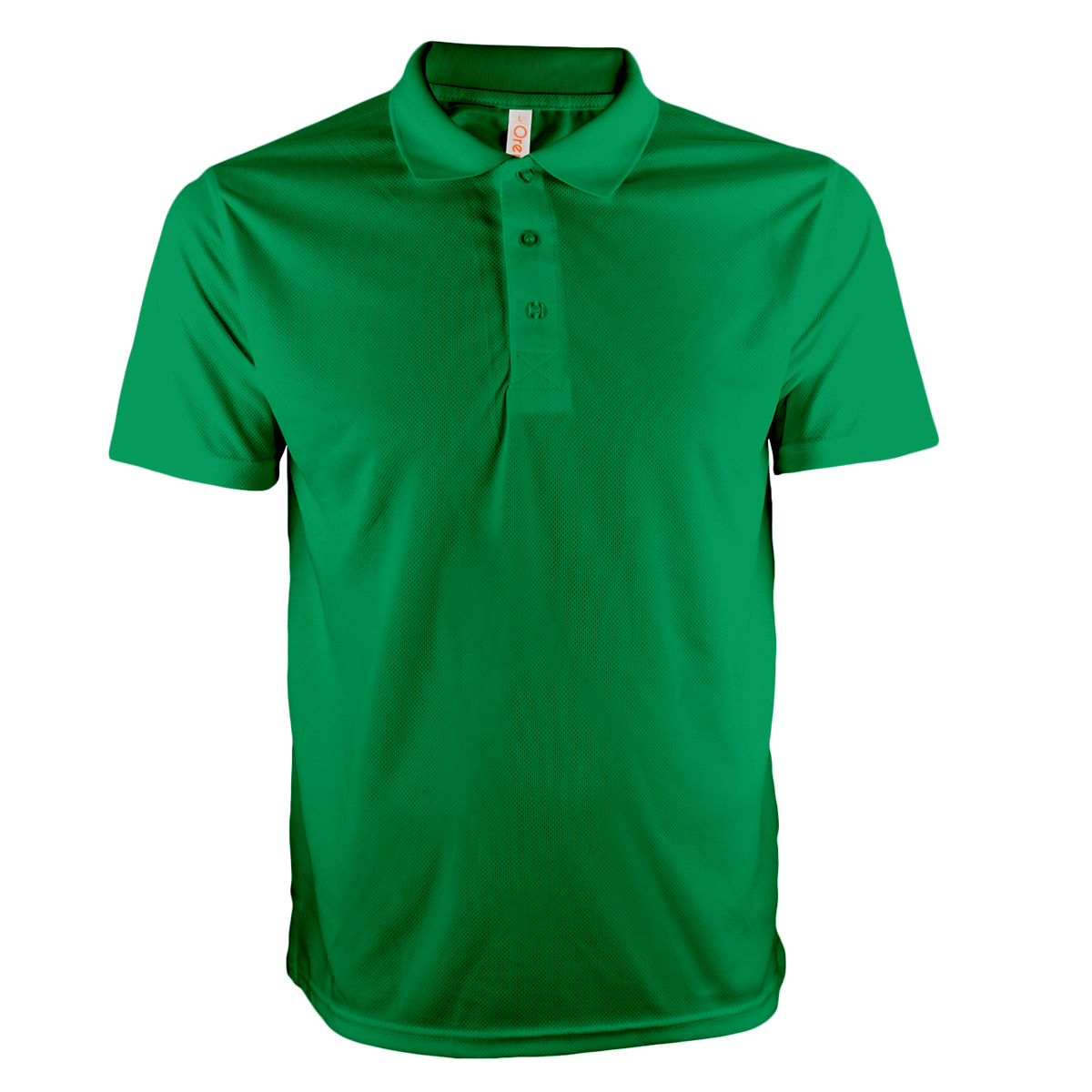 Breathable milo green dry-fit polo, a comfortable uniform choice for trade show staff.