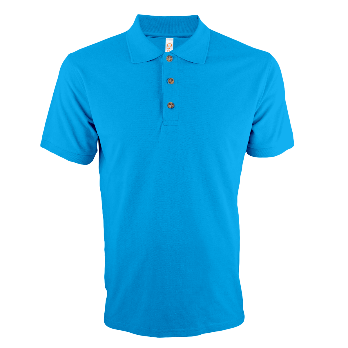 Sea blue honeycomb polo available for bulk order, a lively and modern staple for staff uniforms.