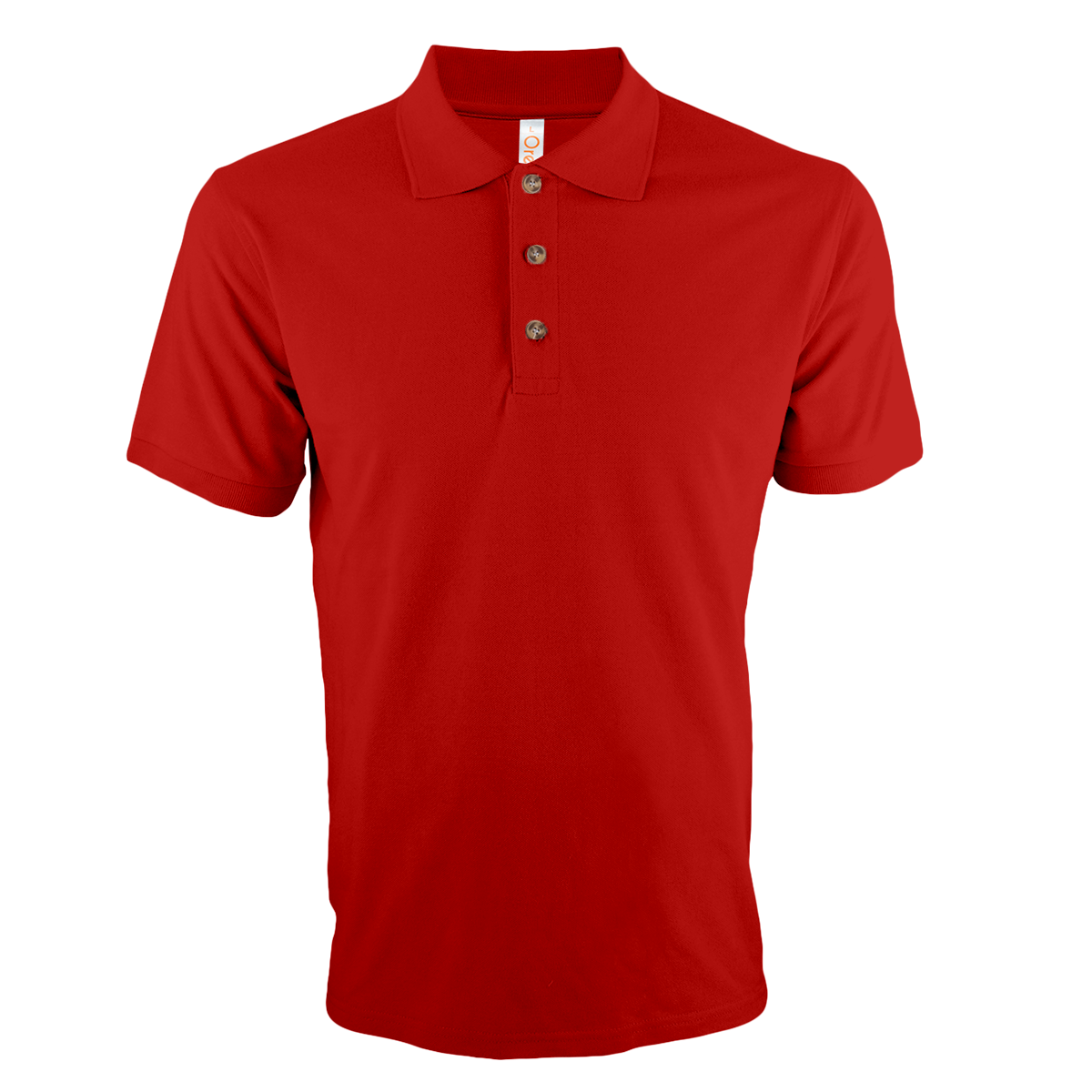 Red honeycomb polo, excellent for corporate event branding and staff apparel, emphasizing your company's presence.