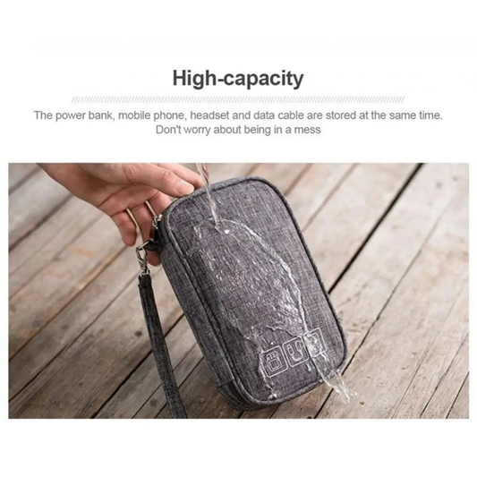 Corporate gifts: Spacious Small Tech Accessory Organiser Pouch, excellent custom corporate merchandise for practical and appreciated corporate swag, holding all essential tech accessories.