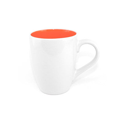 Corporate gift ceramic mug featuring a striking color contrast