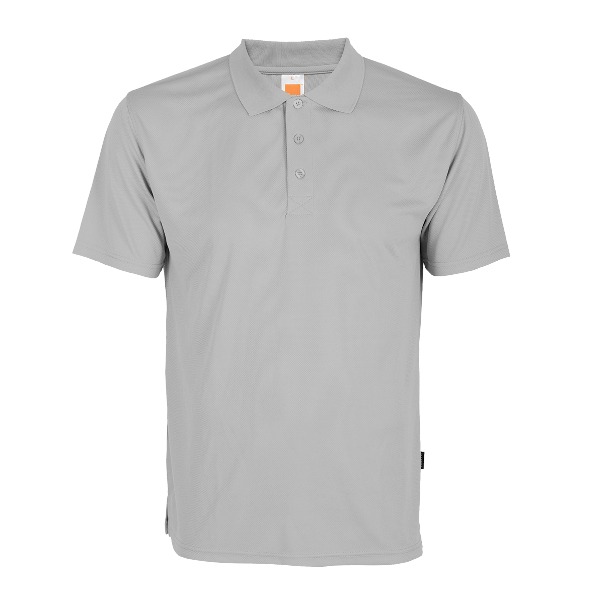 Basic light grey dry-fit polo shirt, a staple for custom logo apparel and team wear.