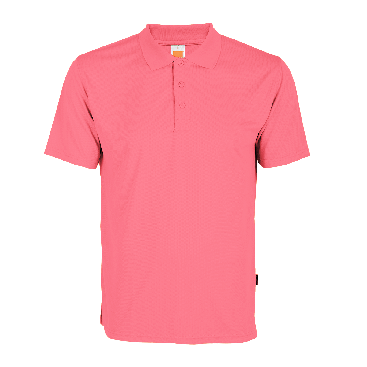 Custom-branded neon pink polo, providing comfort and style as essential workwear.