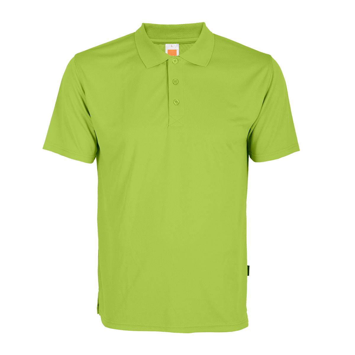 Lime green dry-fit polo shirt, perfect event merchandise or staff uniform apparel.
