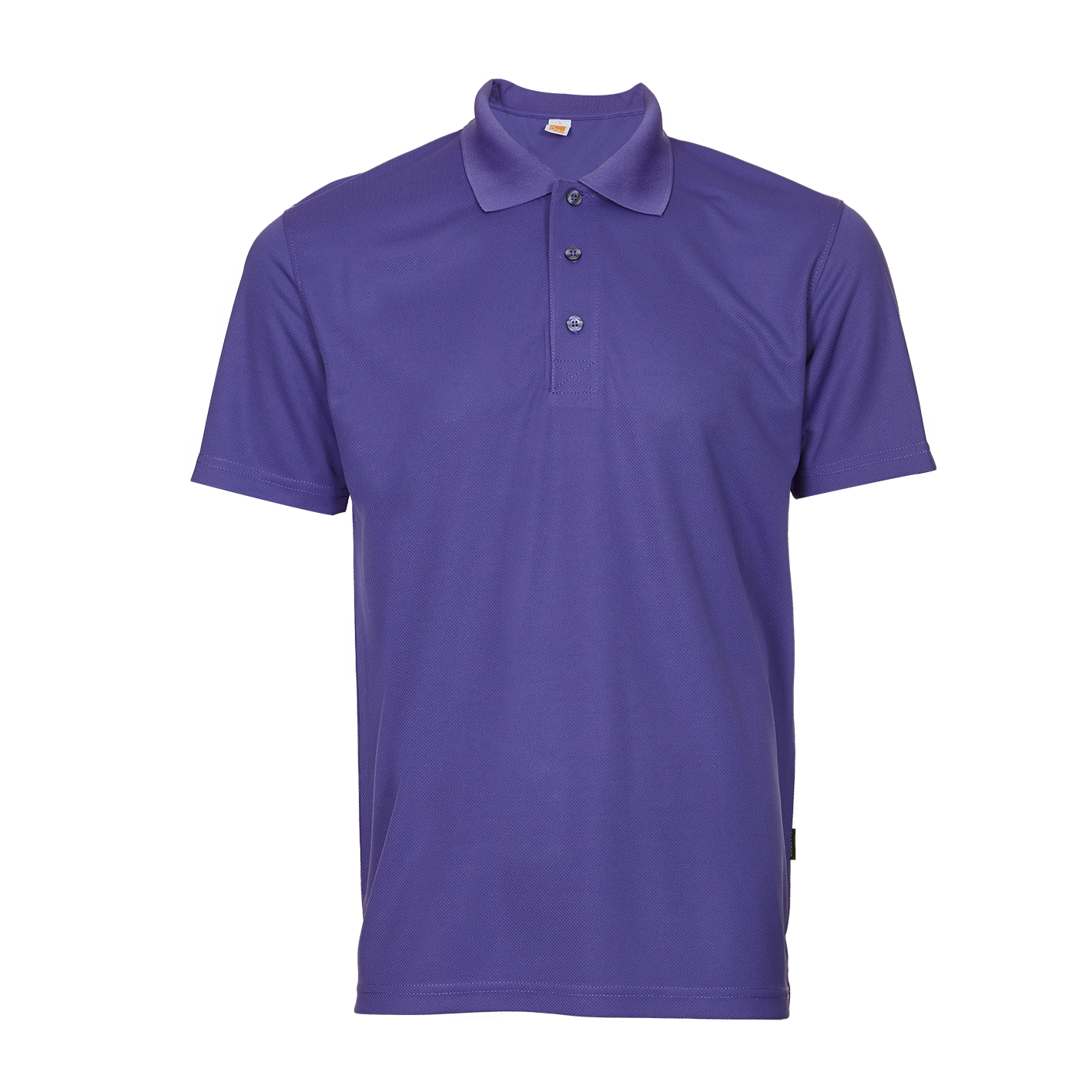 Violet polo used for event staff, featuring quick-dry fabric.