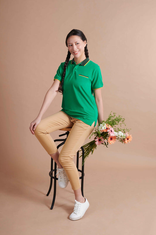 Honeycomb Tipped Collar Polo Shirt with Hidden Pocket - gallery 1