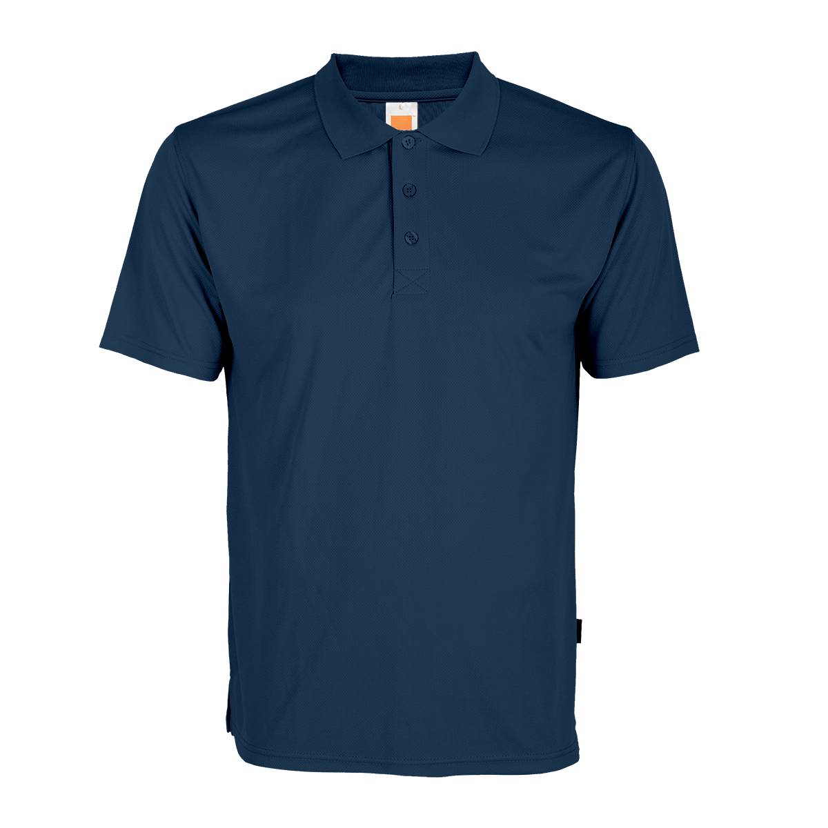 High-quality navy pro short-sleeve polo for custom workwear projects.