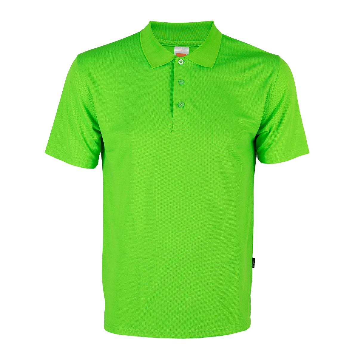 Polo style shirt in neon green, 160 GSM microfibre for corporate gifts.
