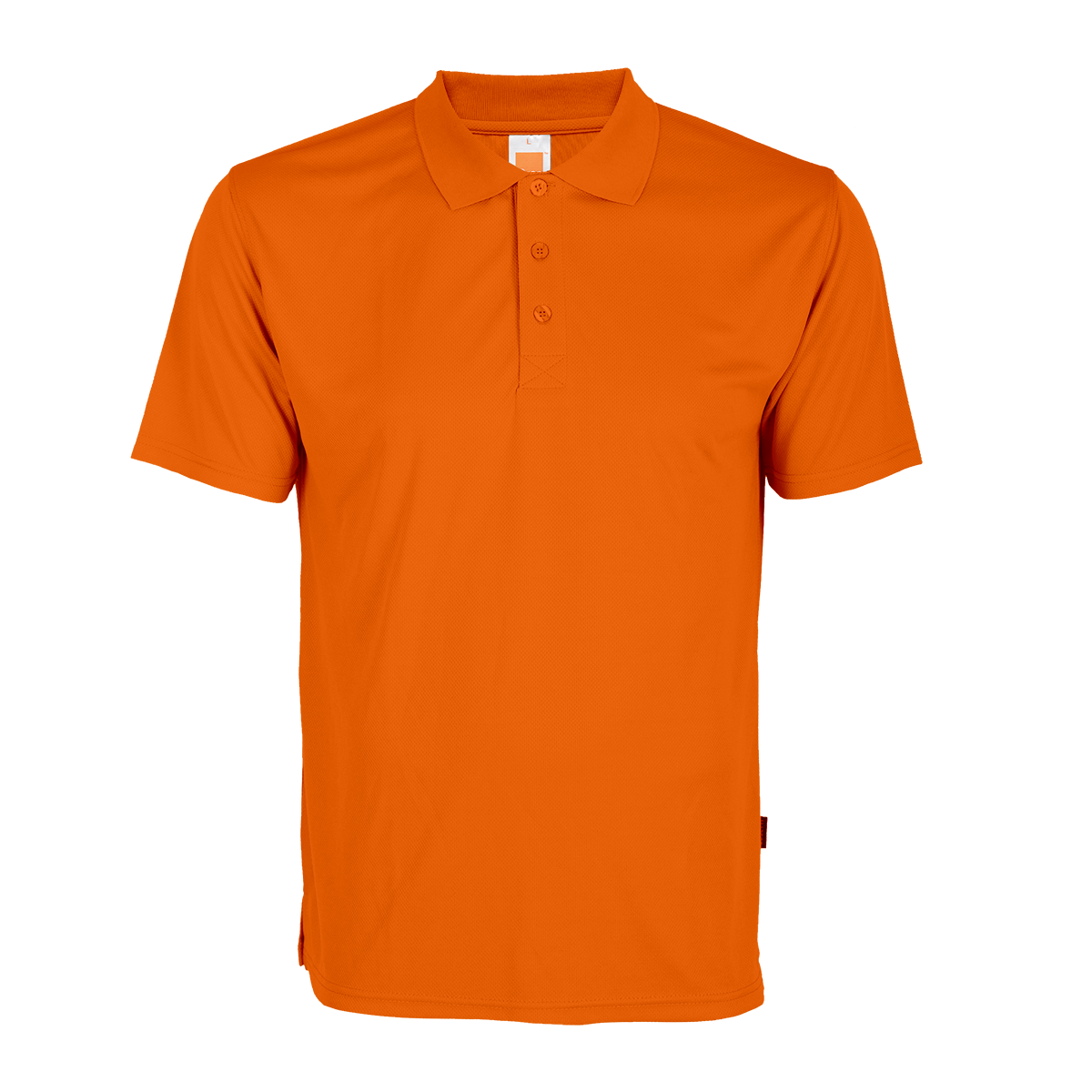Premium white dry-fit polo shirt, excellent as corporate swag or a marketing gift.