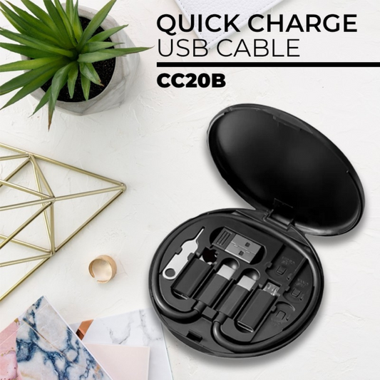 Quick Charge USB Cable kit (CC20B) for custom corporate merchandise, an essential and practical corporate gift.