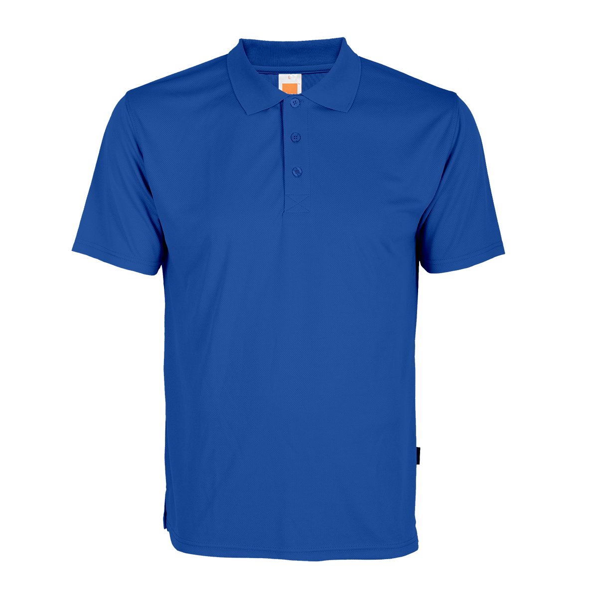Quick-dry royal blue polo shirt for promotional giveaways and outdoor events.