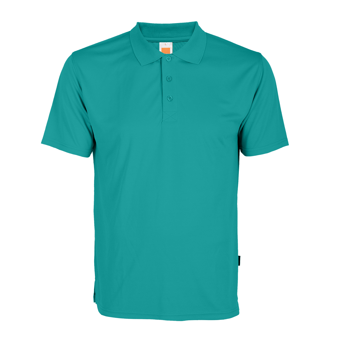 Retail-ready emerald dry-fit polo shirt featuring fast-drying technology.