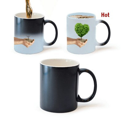 Personalized color changing mug with a custom logo, perfect for corporate gifts