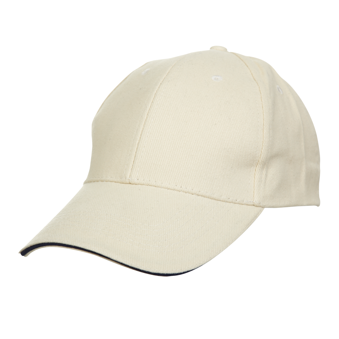 Trim Two-Tone Cotton Baseball Cap - Beige