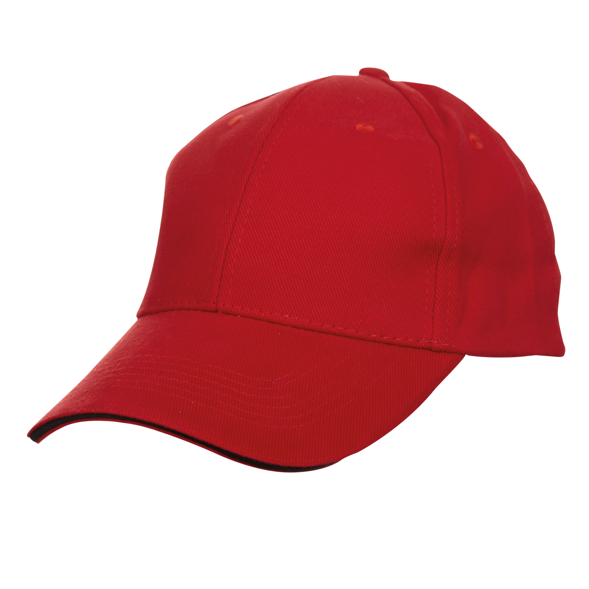 Trim Two-Tone Cotton Baseball Cap - Red