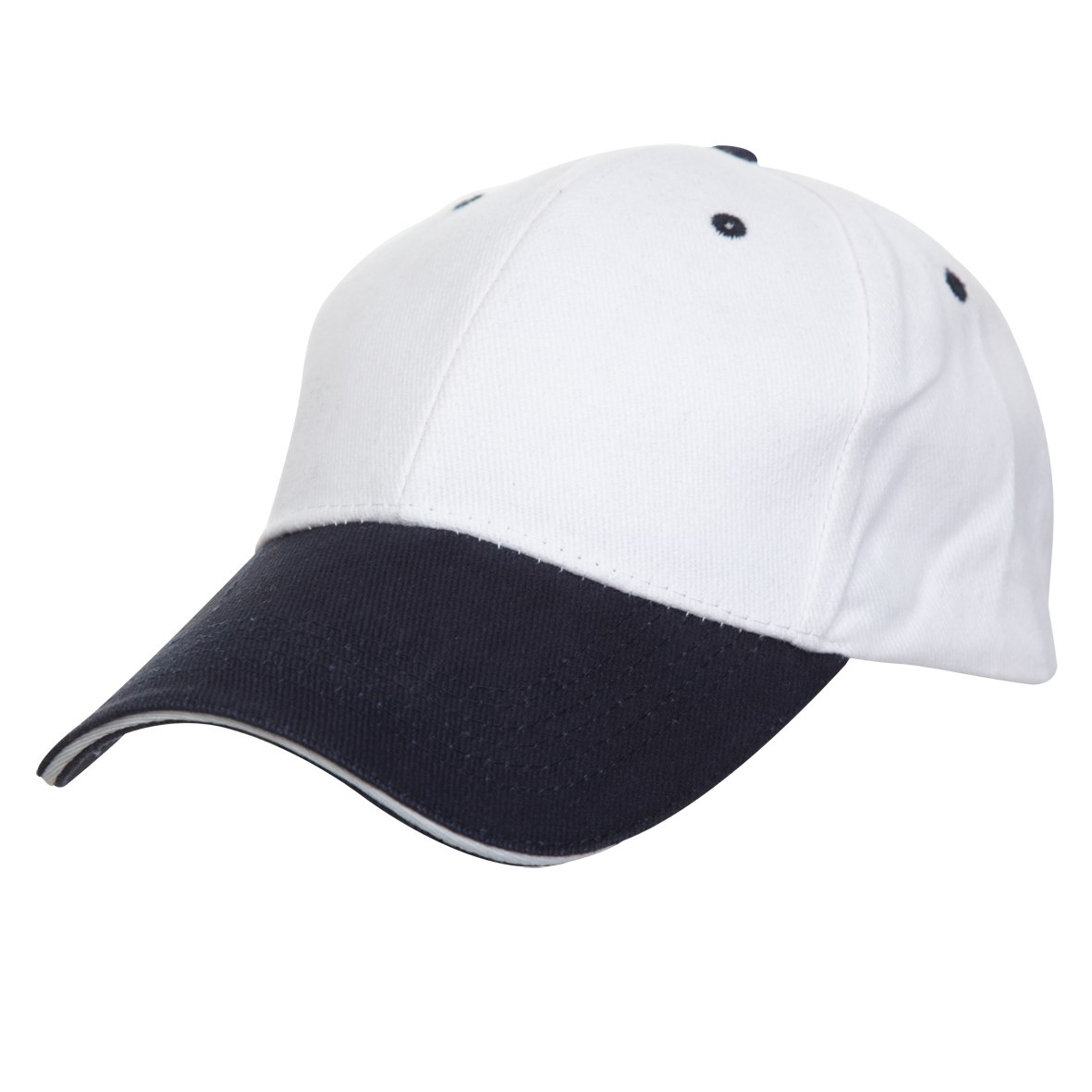 North Harbour Two-Tone Cotton Baseball Cap - White