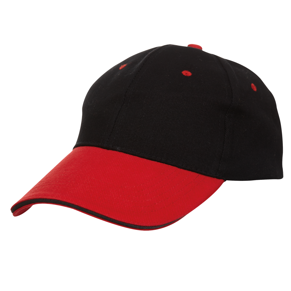 North Harbour Two-Tone Cotton Baseball Cap - Black