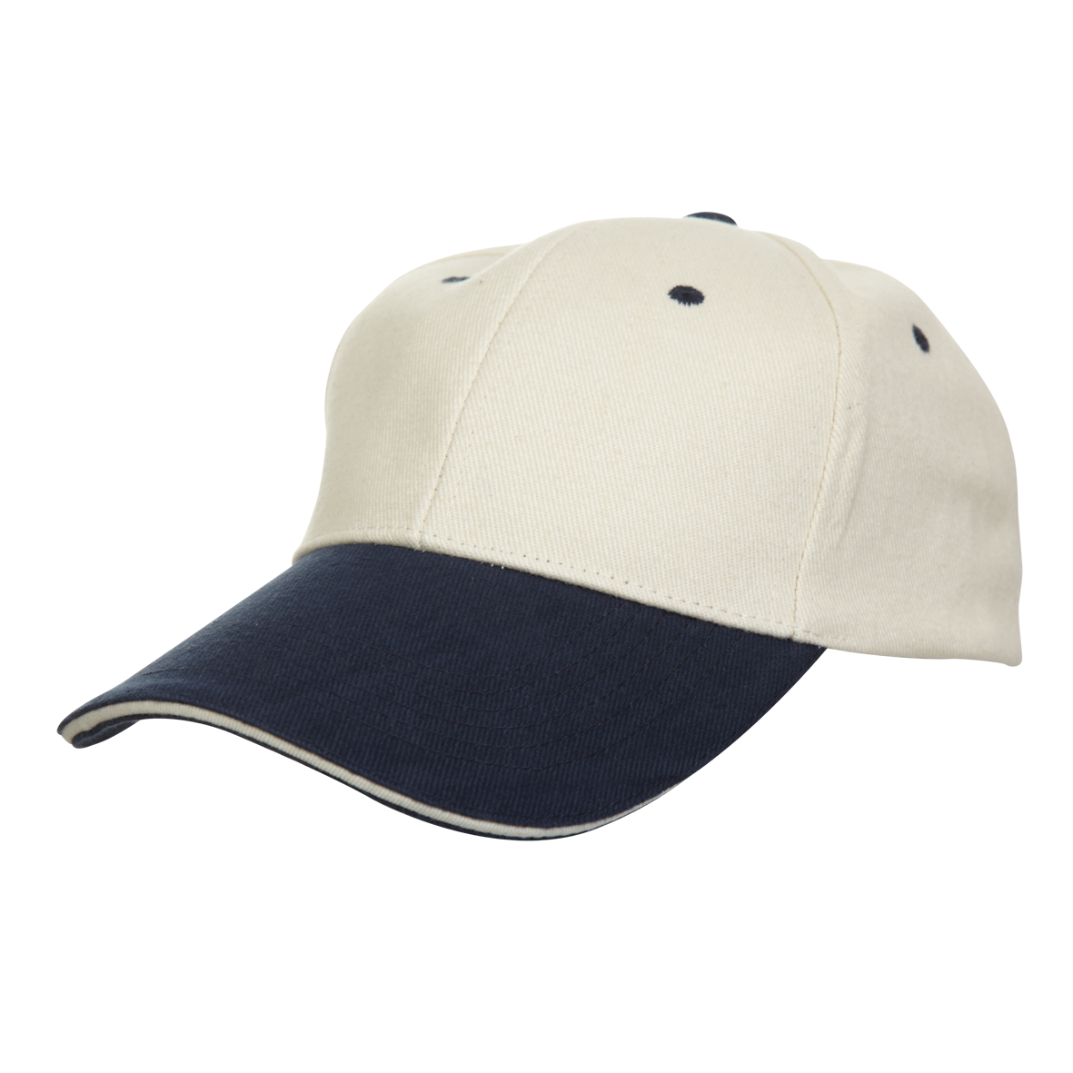 North Harbour Two-Tone Cotton Baseball Cap - Khaki