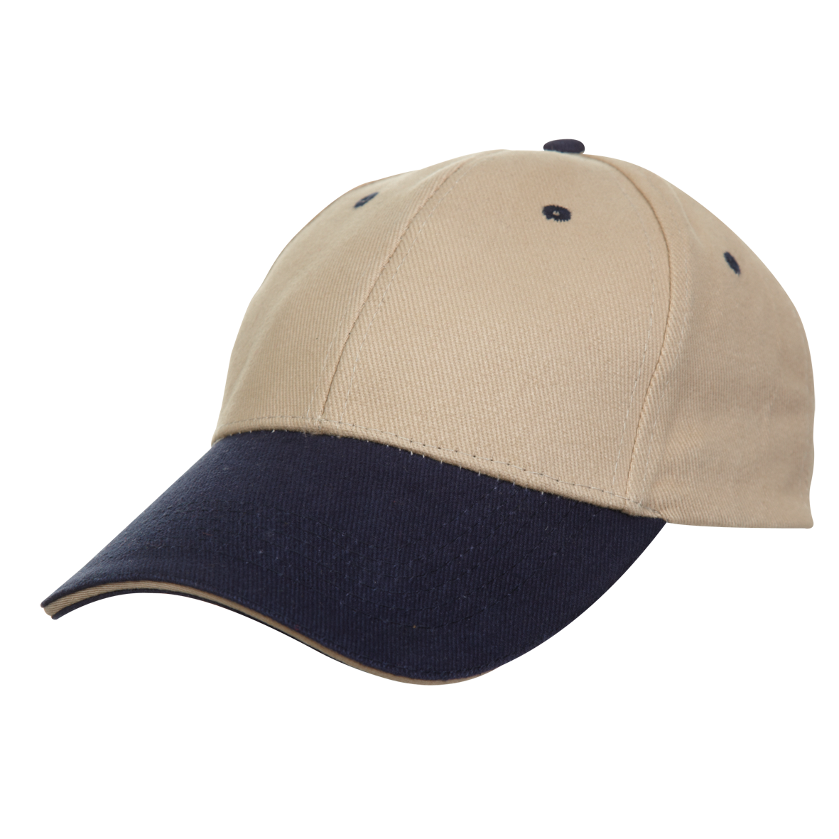 North Harbour Two-Tone Cotton Baseball Cap - Beige