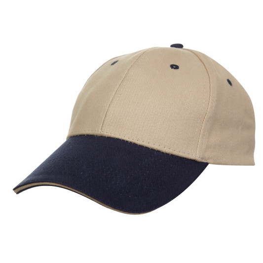 North Harbour Two-Tone Cotton Baseball Cap - Beige
