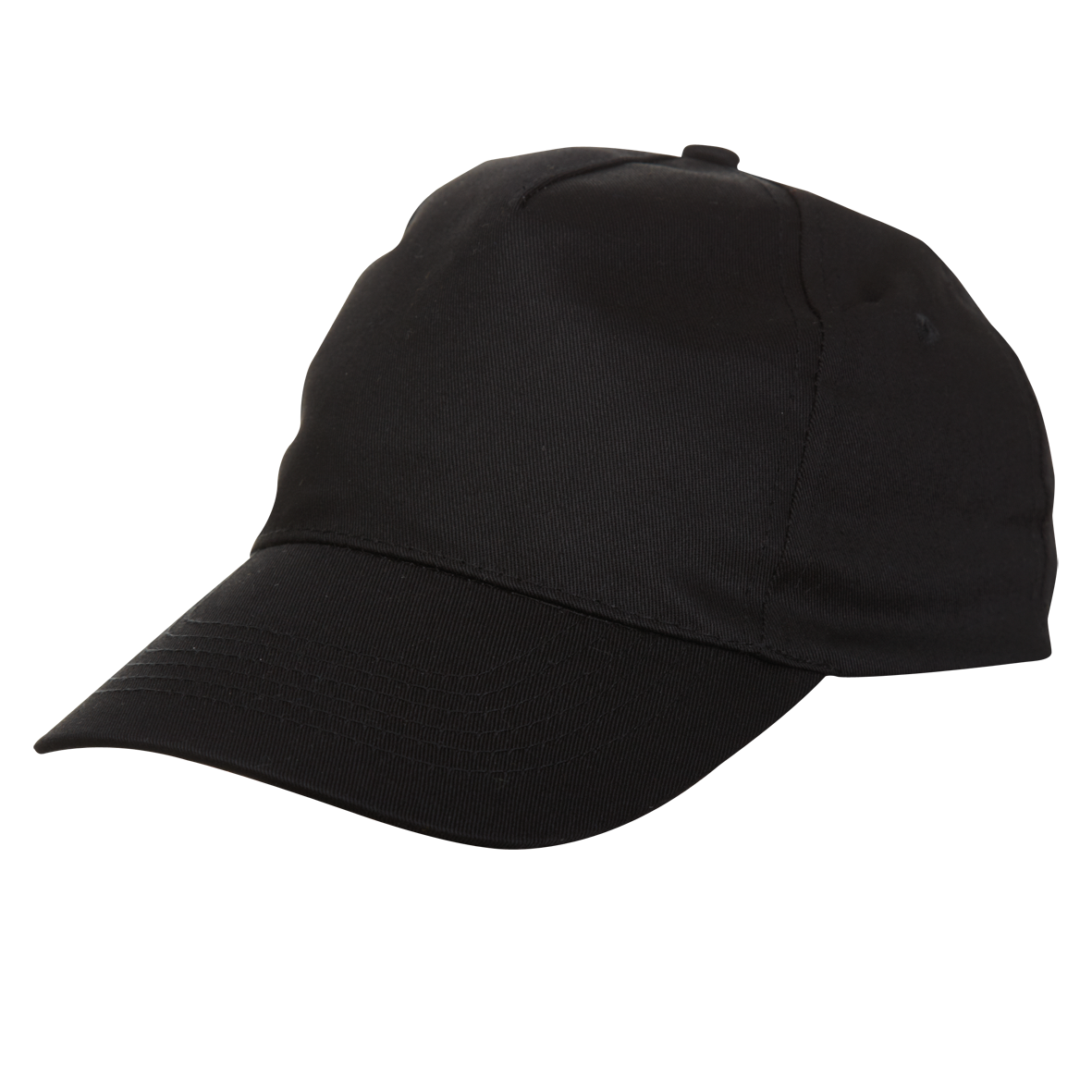 Polyester Baseball Cap (5 Panel) - Black