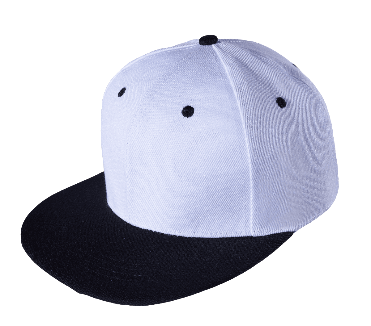 Polyester Two-Tone Snapback Cap - White
