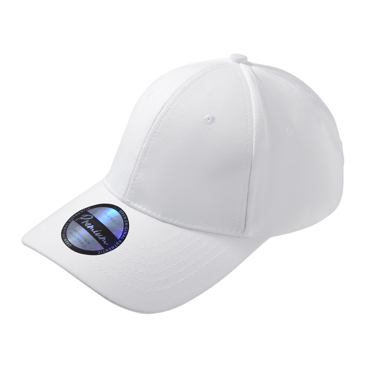 Premium Polyester Baseball Cap with Hologram Visor - Black