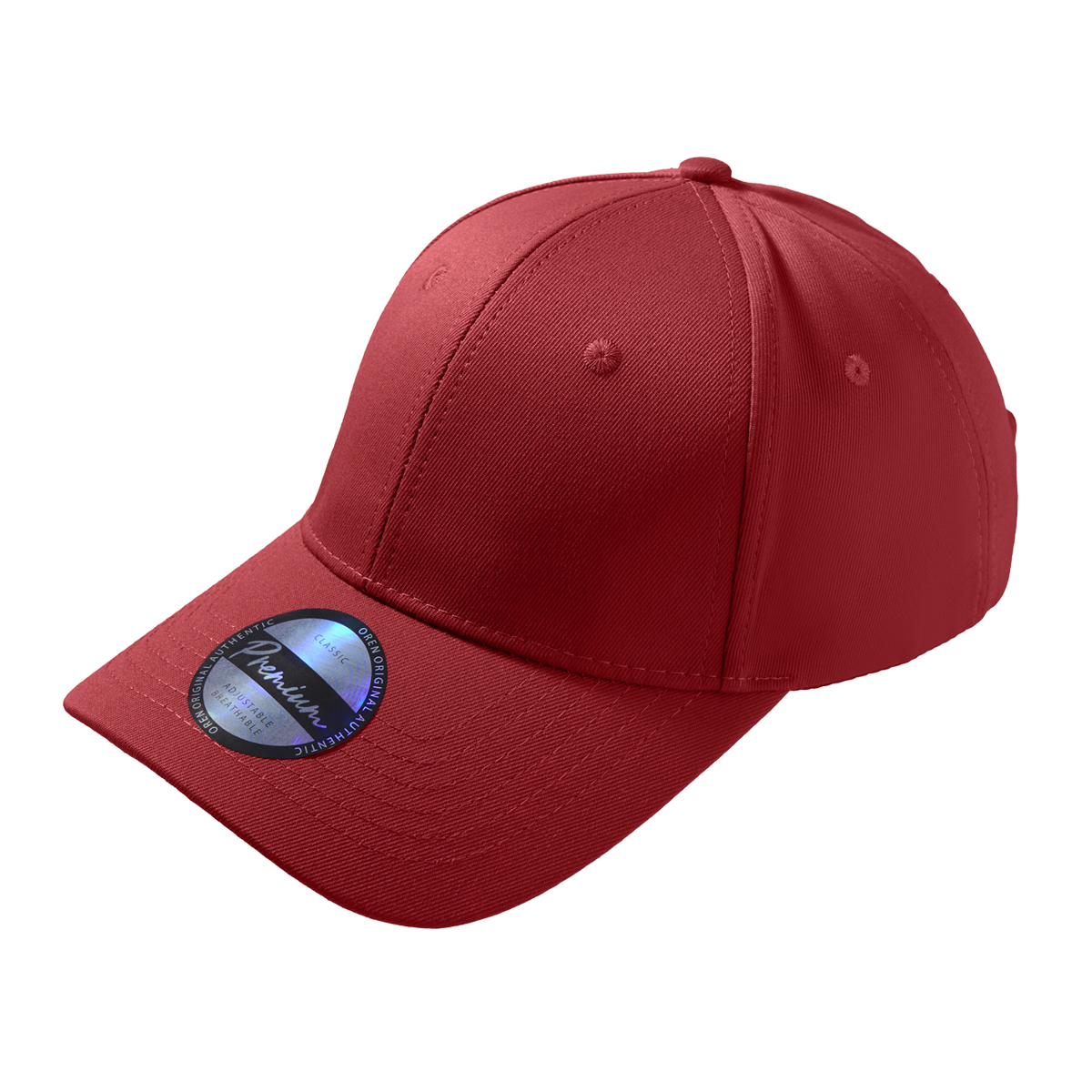 Premium Polyester Baseball Cap with Hologram Visor - Maroon