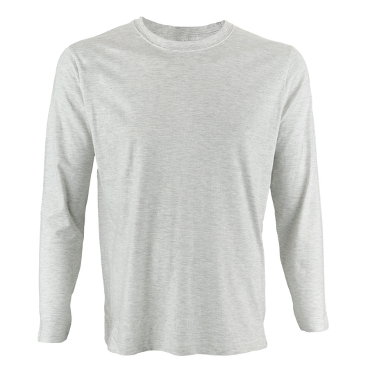 Long Sleeve Comfy Cotton T-Shirt - Ash Grey