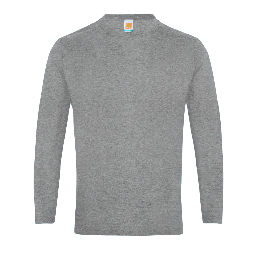 Long Sleeve Comfy Cotton T-Shirt - Grey Melange