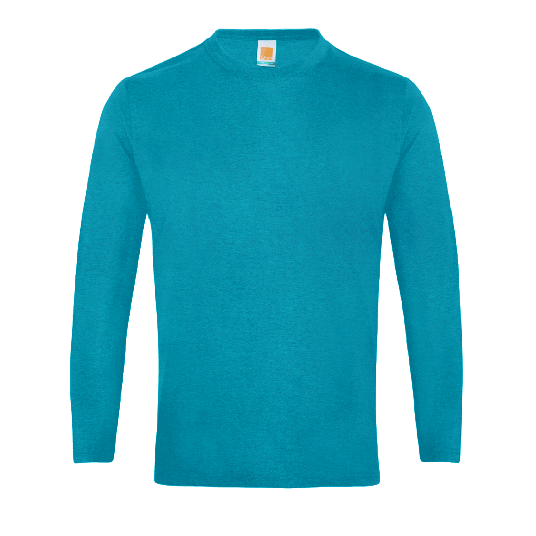 Long Sleeve Comfy Cotton T-Shirt - Deep Lake Melange
