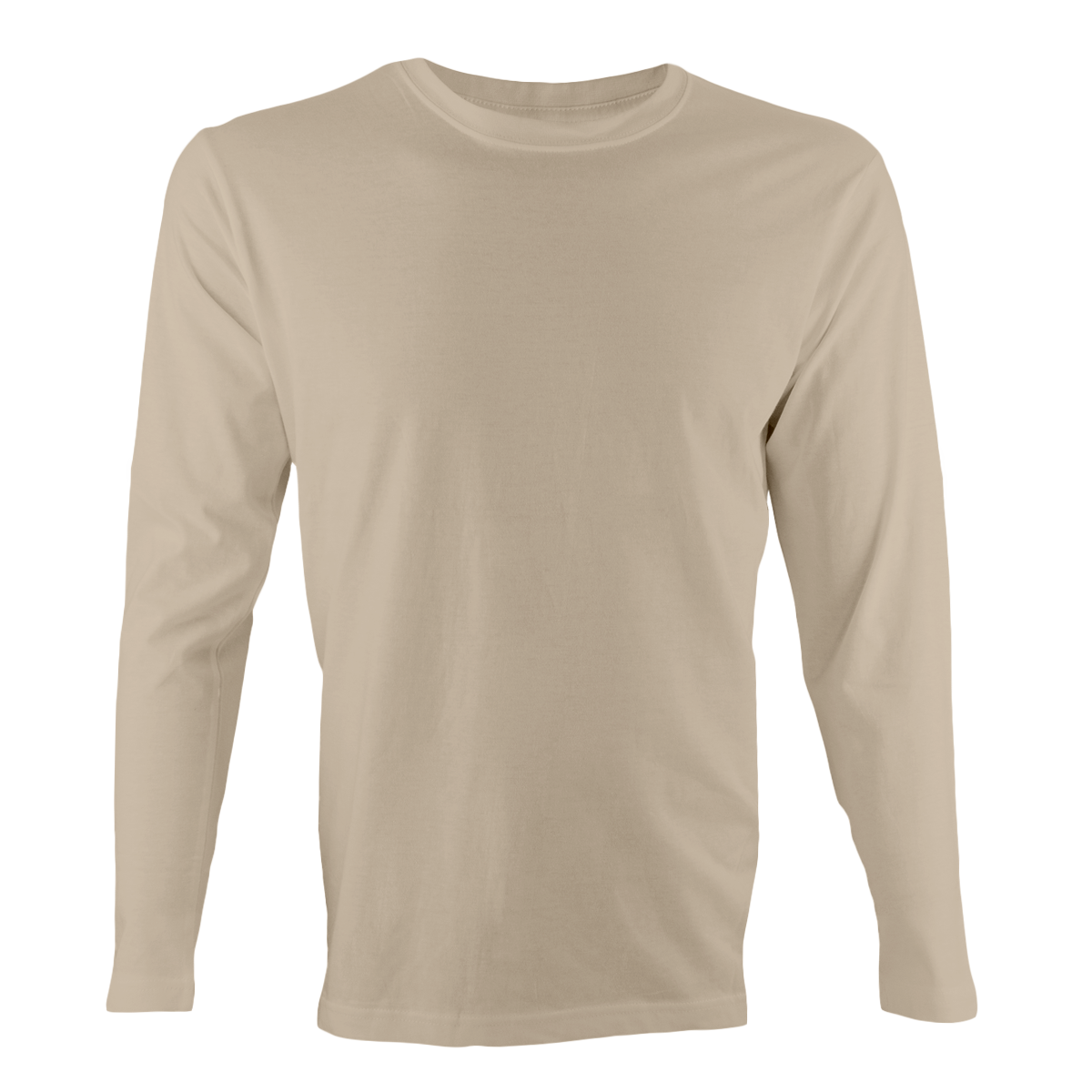Long Sleeve Comfy Cotton T-Shirt - Sand
