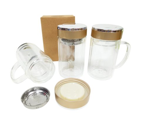 A nice looking double wall glass mug for corporate gifting