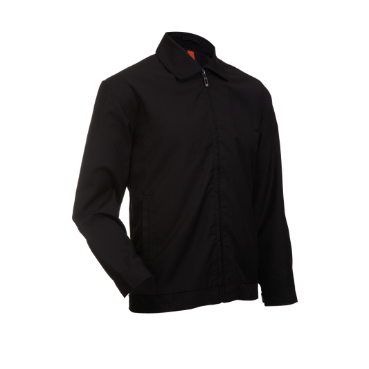 Blended Viscose Full-Zip Corporate Jacket - Black
