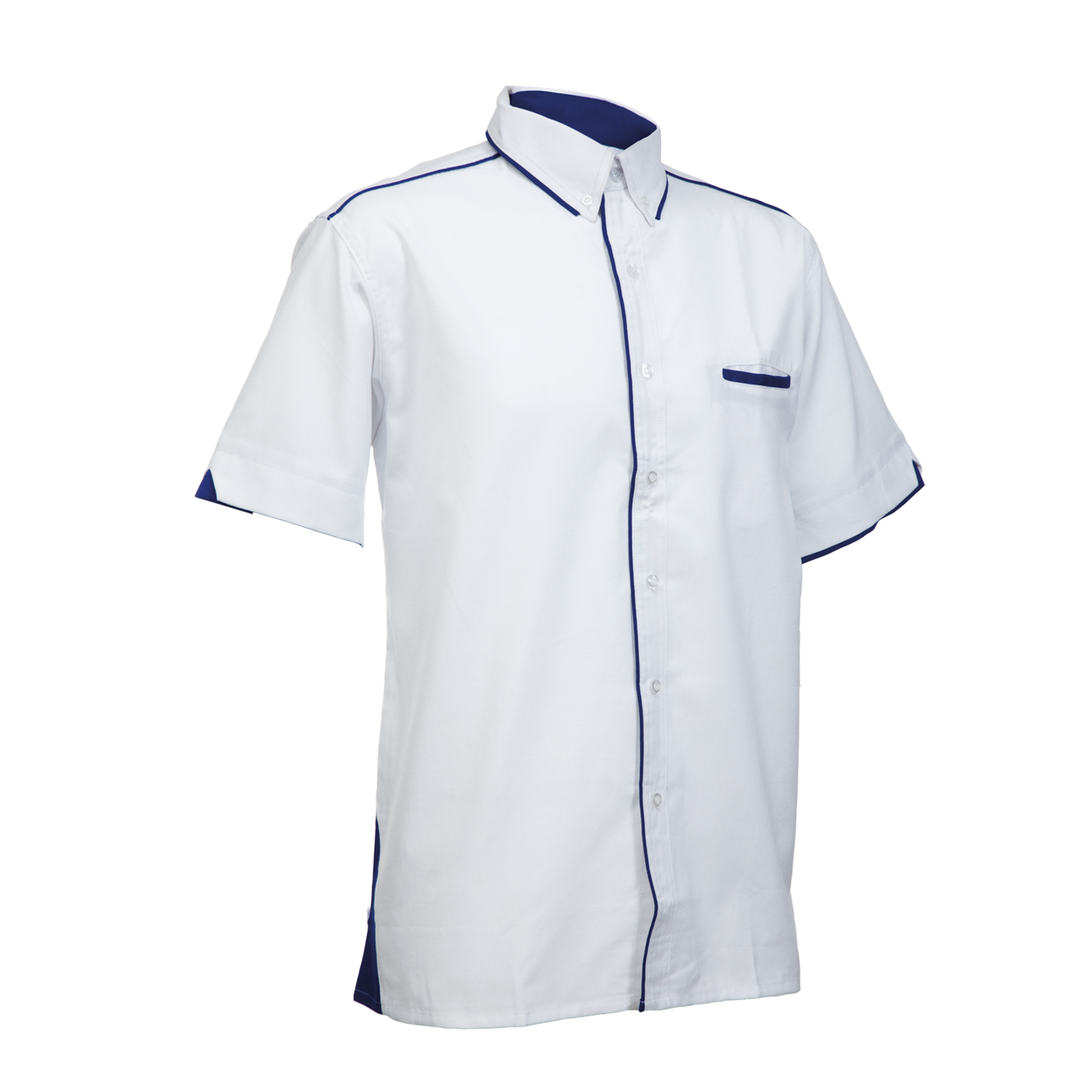 Button-Down Collar Short Sleeve Shirt - White