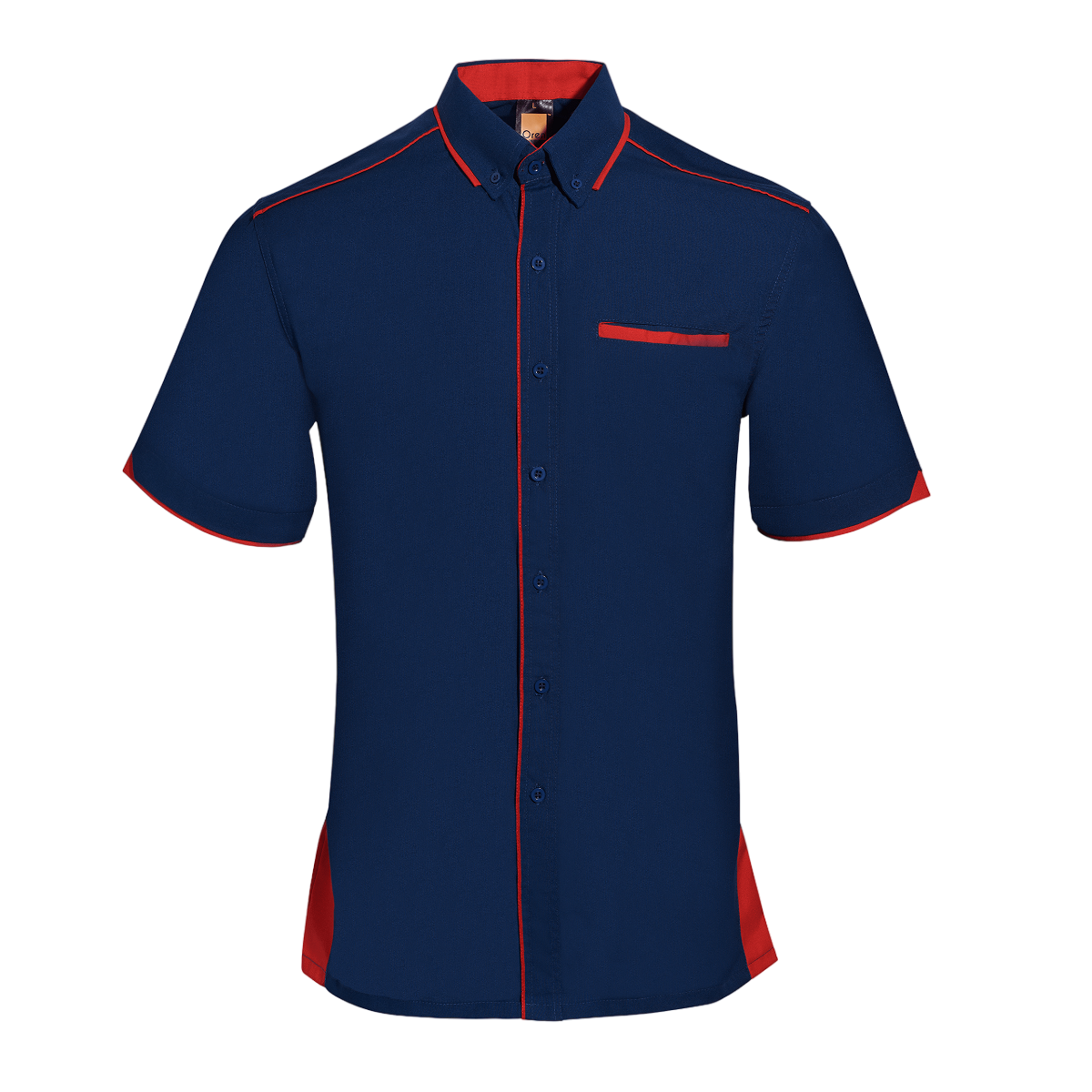 Button-Down Collar Short Sleeve Shirt - Navy
