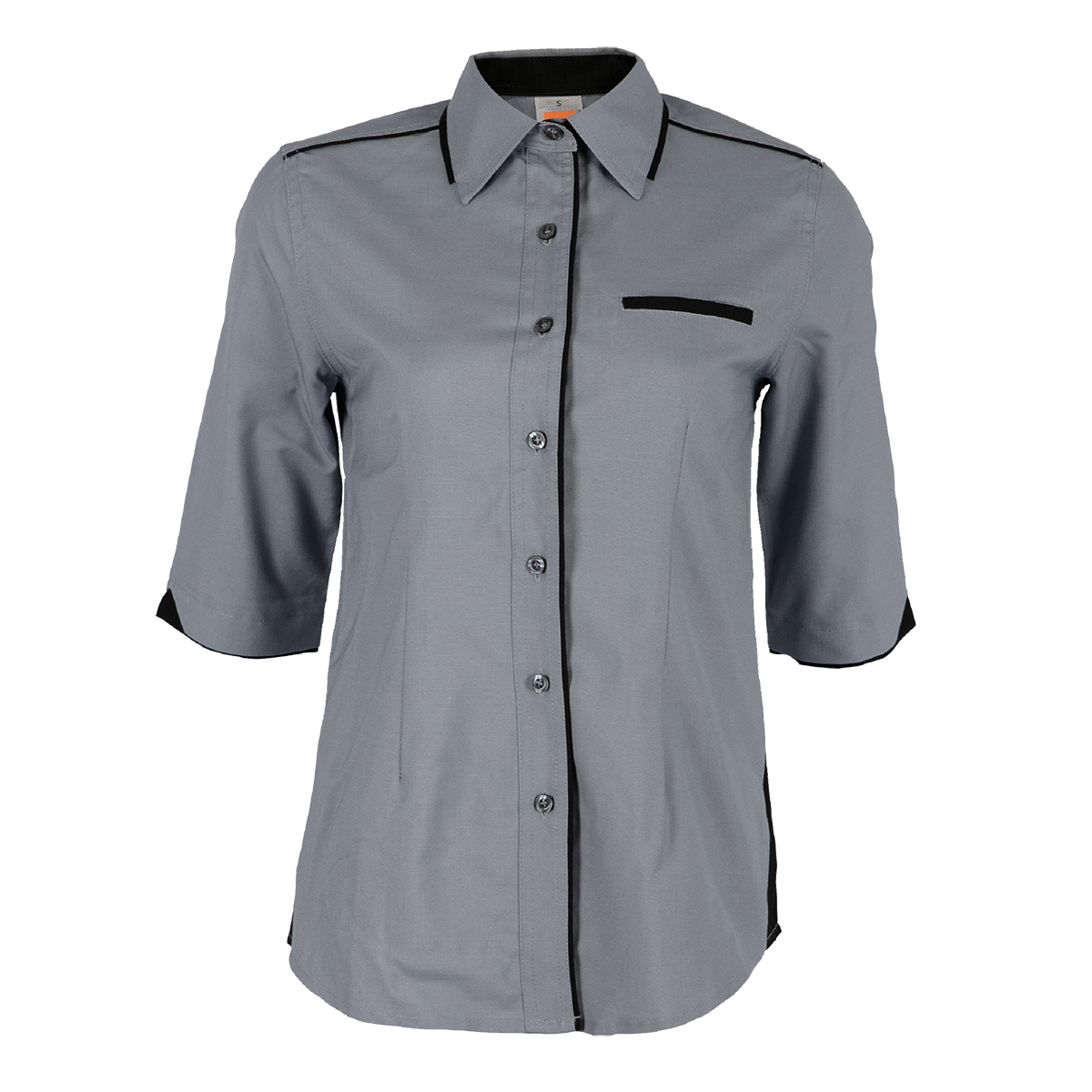 PV Collar 3/4 Sleeve Women's Shirt - Dark Grey