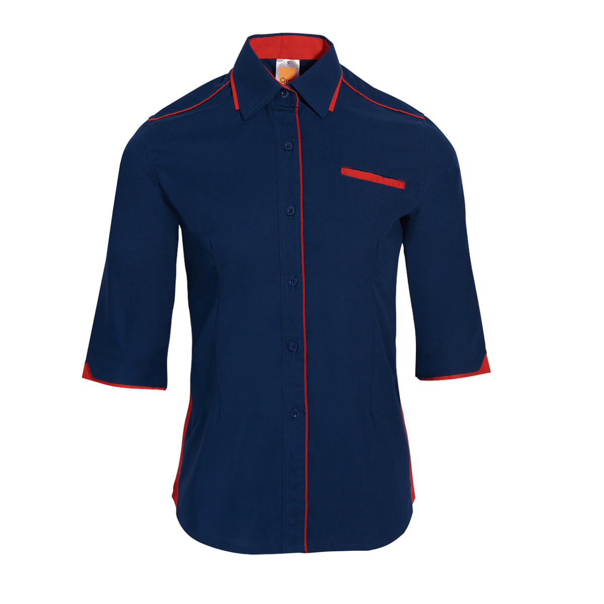 PV Collar 3/4 Sleeve Women's Shirt - Navy