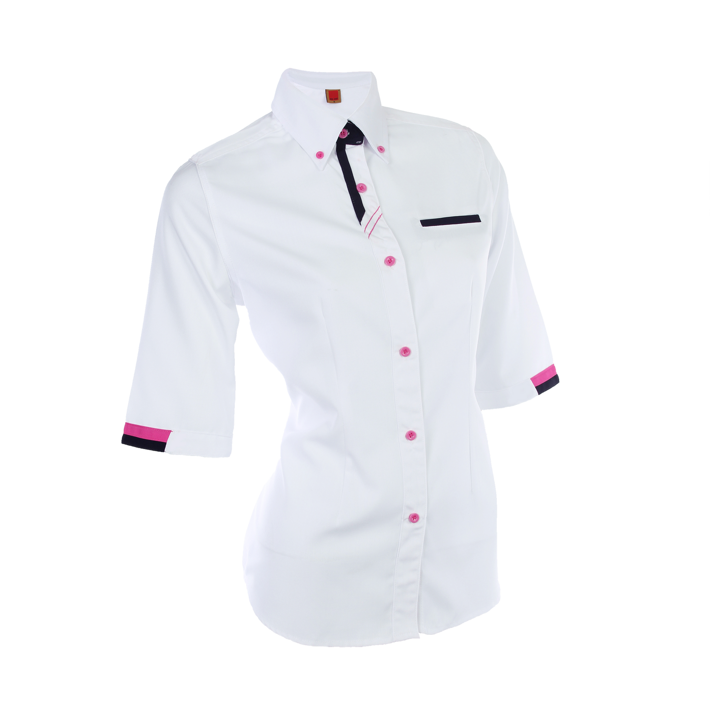 PV Button-Down 3/4 Sleeve Women's Shirt - White