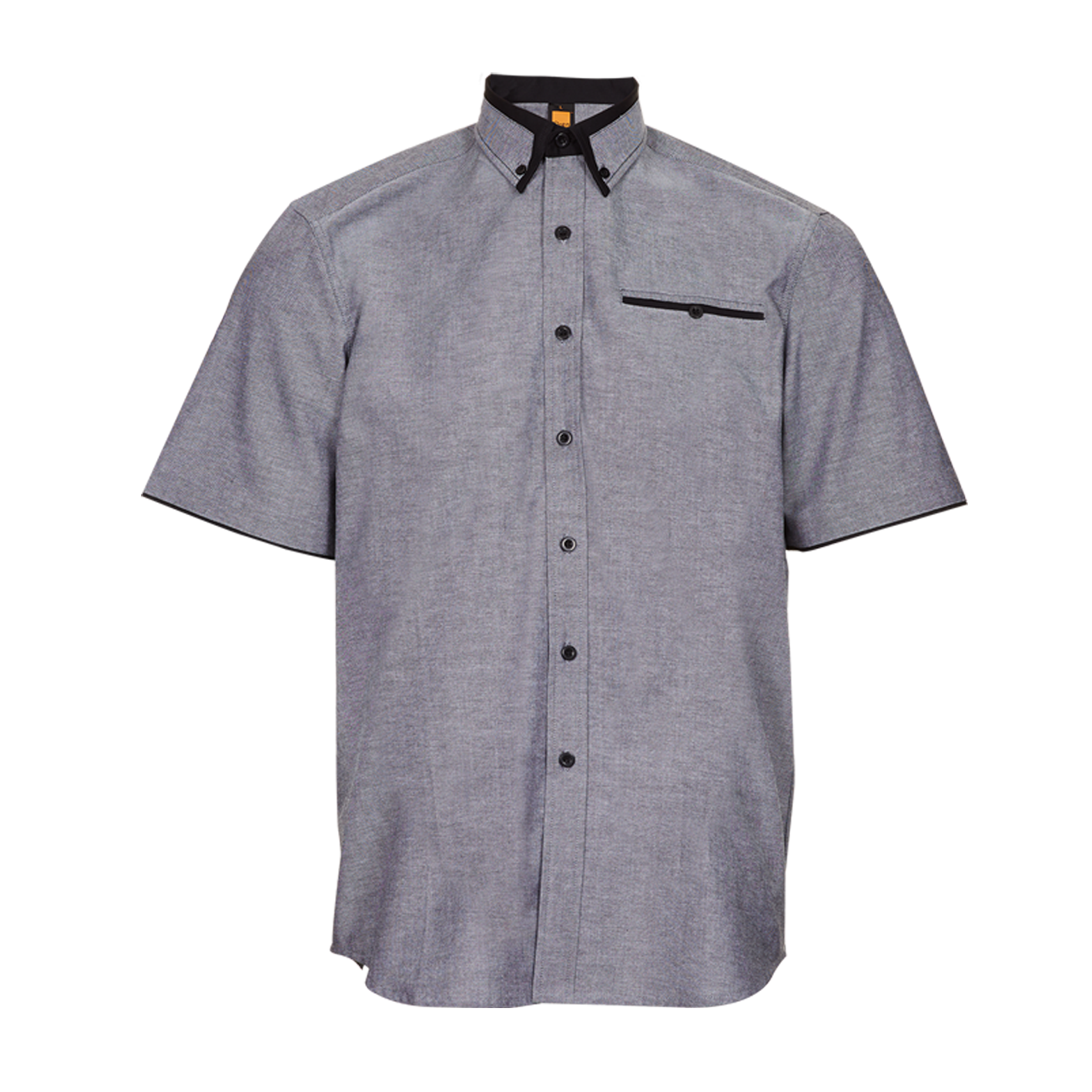 Oxford Button-Down Short Sleeve Shirt - Black