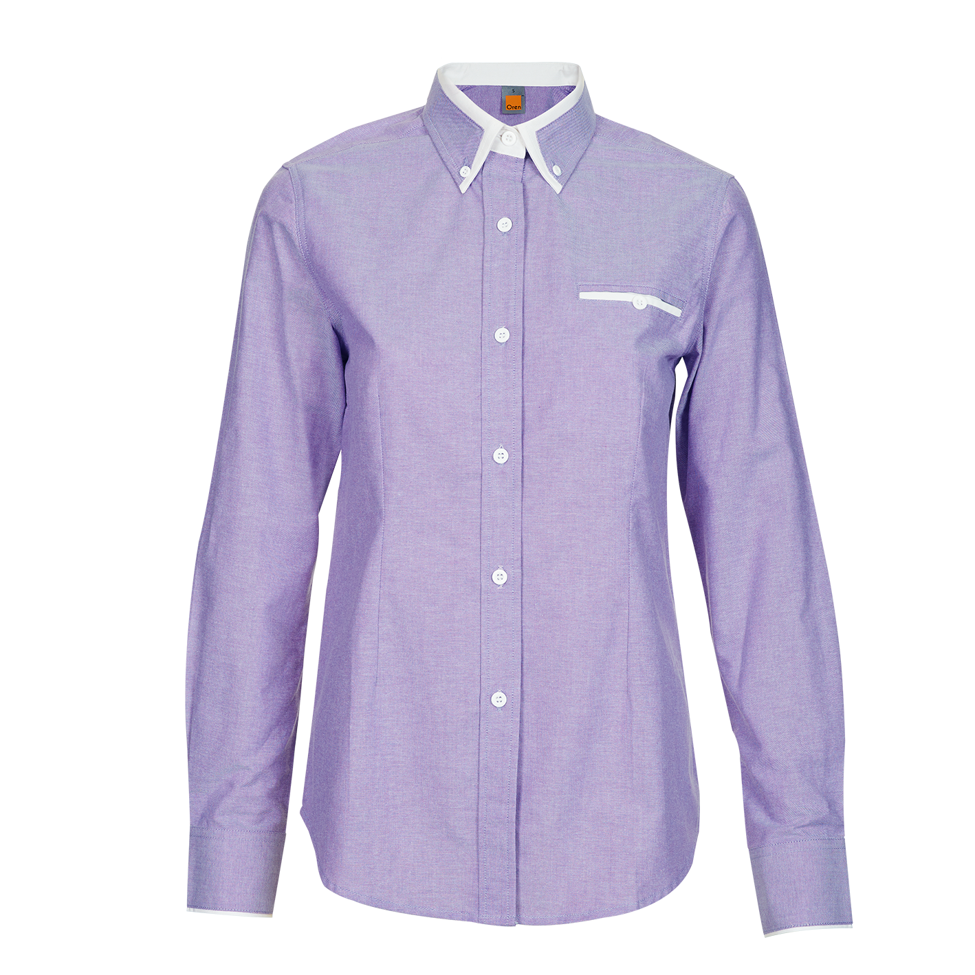 Oxford Button-Down Long Sleeve Women's Shirt - Light Purple