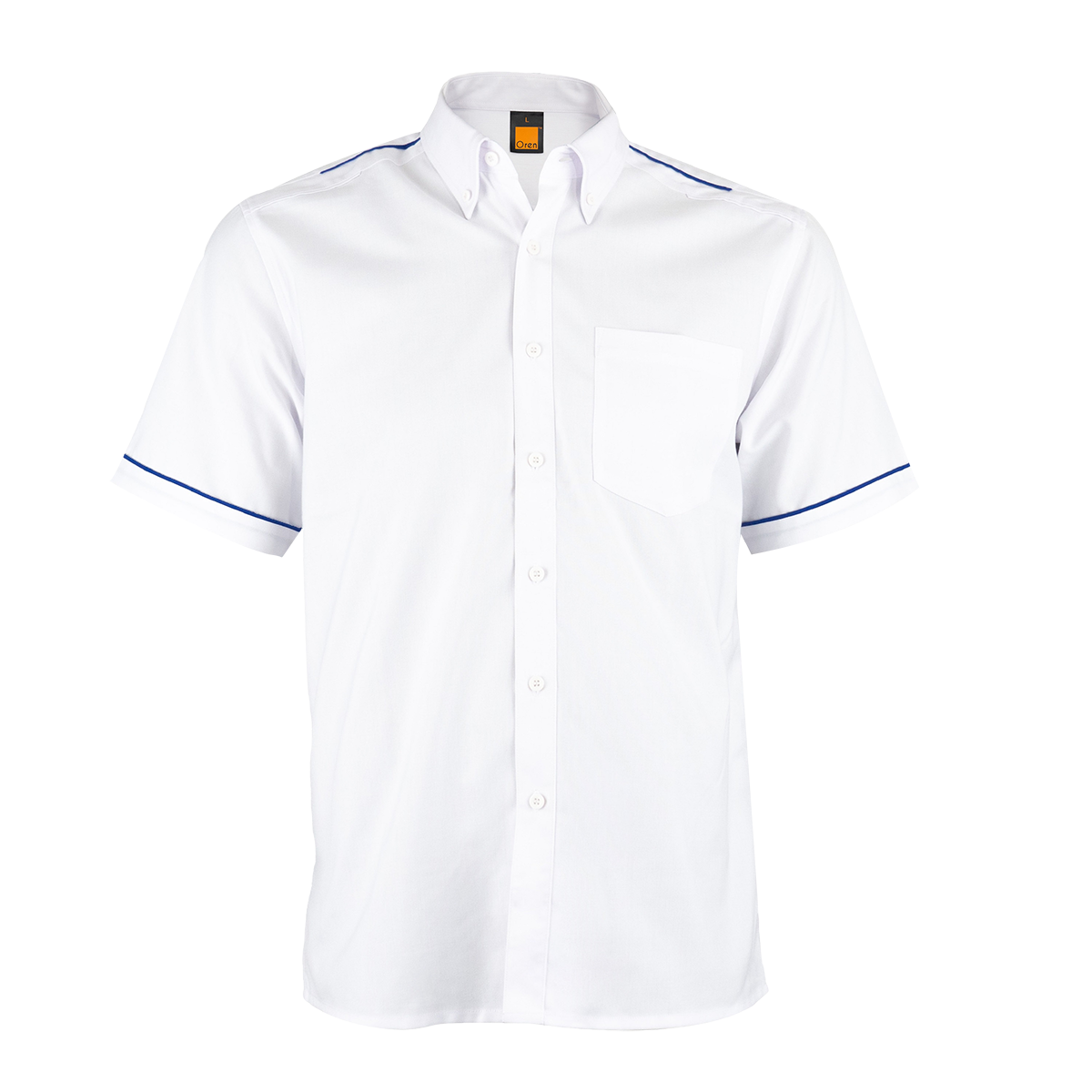 Colour Block Button-Down Shirt - White